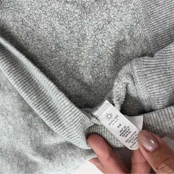 Aerie Light Gray Crew Neck Sweater - Picture 3 of 5